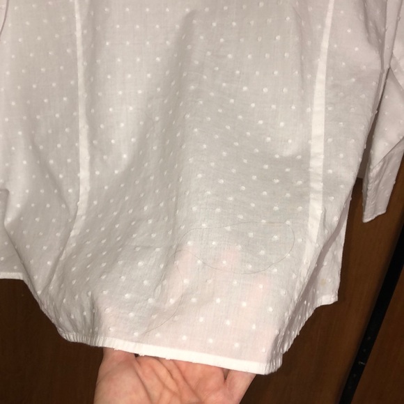 EUC C•L•C Brand White dotted Swiss 3/4 sleeve - Picture 5 of 7